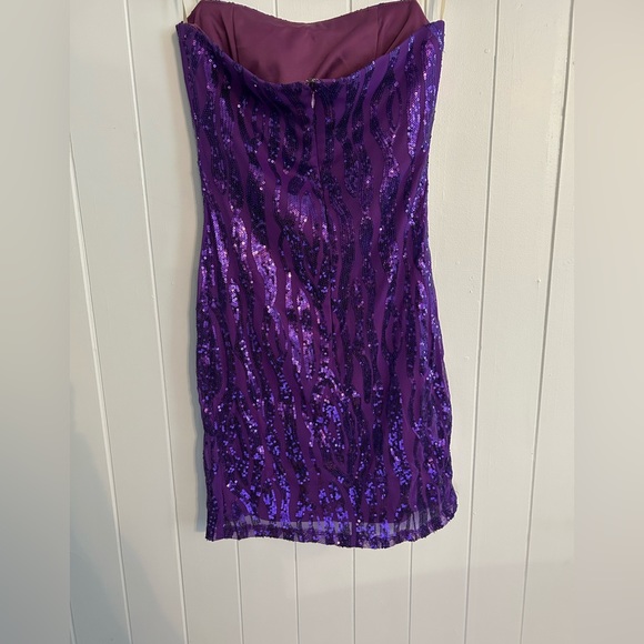 Rubber Ducky Purple Sequin Mini Dress - Picture 3 of 3